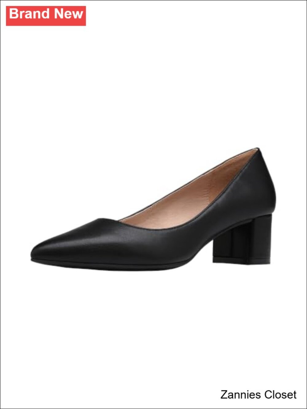 ✨ Women's Chunky Low Block Heel Pump Pointed Toe Slip On Dress Shoes